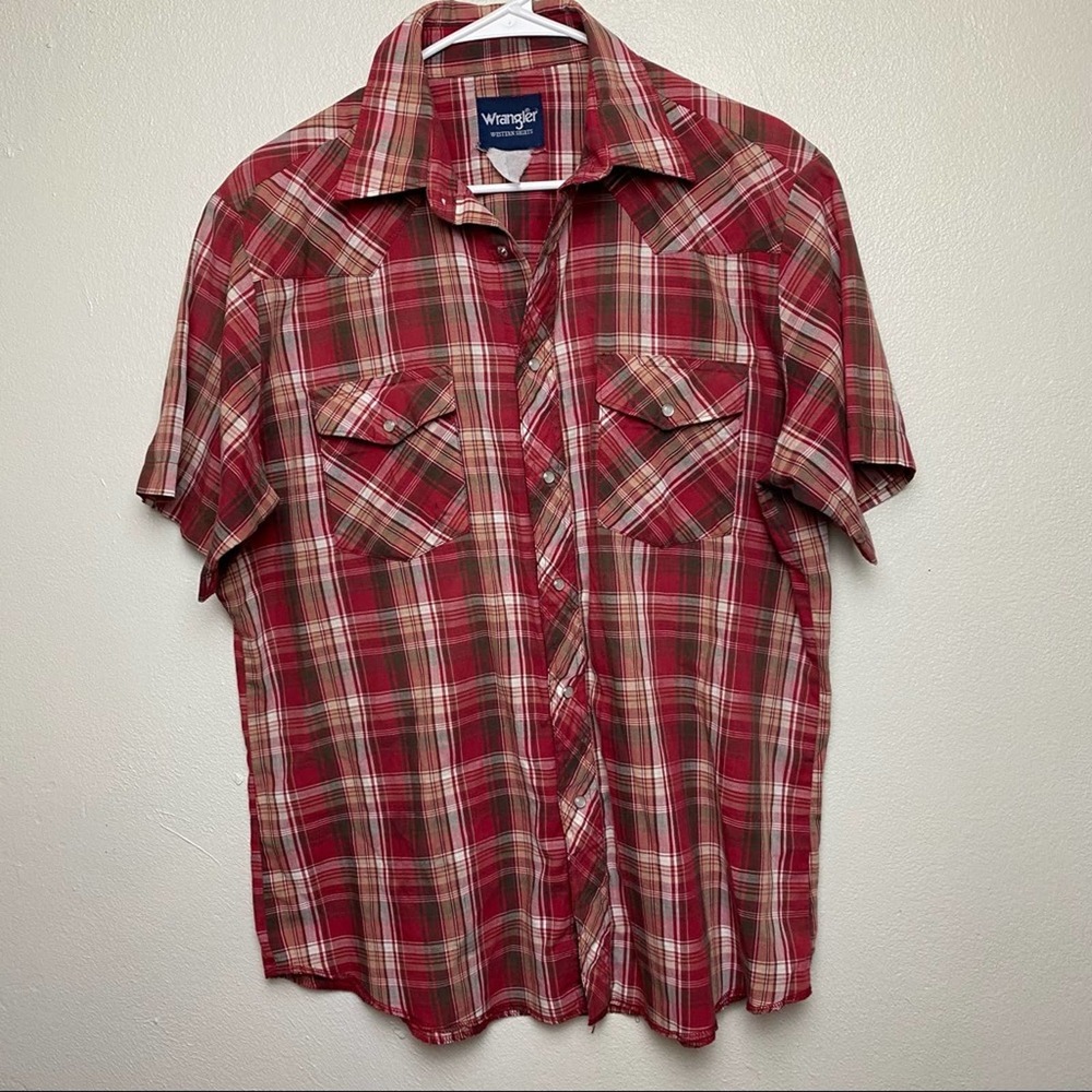 Wrangler Red Plaid Pearl Snap Shirt